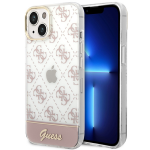 Carcasa Guess 4G Pattern Script compatibila cu iPhone 14 Plus / 15 Plus, Roz 4 - lerato.ro