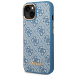 Carcasa Guess 4G Vintage Gold Logo compatibila cu iPhone 14 Plus / 15 Plus, Albastru 3 - lerato.ro