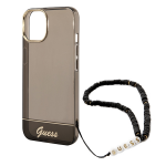 Carcasa Guess Translucent Pearl Strap compatibila cu iPhone 14 Plus / 15 Plus, Negru 6 - lerato.ro