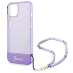 Carcasa Guess Translucent Pearl Strap compatibila cu iPhone 14 Plus / 15 Plus, Mov 6 - lerato.ro