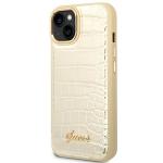 Carcasa Guess Croco Collection compatibila cu iPhone 14 Plus / 15 Plus, Gold 3 - lerato.ro