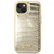 Carcasa Guess Croco Collection compatibila cu iPhone 14 Plus / 15 Plus, Gold