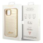 Carcasa Guess Croco Collection compatibila cu iPhone 14 Plus / 15 Plus, Gold 9 - lerato.ro