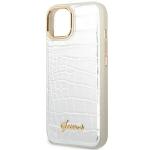 Carcasa Guess Croco Collection compatibila cu iPhone 14 Plus / 15 Plus, Silver 7 - lerato.ro