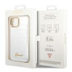 Carcasa Guess Croco Collection compatibila cu iPhone 14 Plus / 15 Plus, Silver 9 - lerato.ro