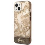 Carcasa Guess Porcelain Collection compatibila cu iPhone 14 Plus / 15 Plus, Maro 3 - lerato.ro
