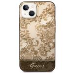 Carcasa Guess Porcelain Collection compatibila cu iPhone 14 Plus / 15 Plus, Maro 2 - lerato.ro