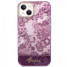 Carcasa Guess Porcelain Collection compatibila cu iPhone 14 Plus / 15 Plus, Mov