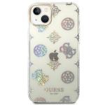Carcasa Guess Peony Glitter compatibila cu iPhone 14 Plus / 15 Plus, Transparent 2 - lerato.ro