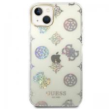 Carcasa Guess Peony Glitter compatibila cu iPhone 14 Plus / 15 Plus, Transparent