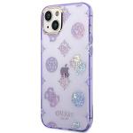 Carcasa Guess Peony Glitter compatibila cu iPhone 14 Plus / 15 Plus, Violet 3 - lerato.ro