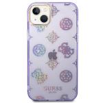 Carcasa Guess Peony Glitter compatibila cu iPhone 14 Plus / 15 Plus, Violet 2 - lerato.ro