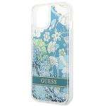 Carcasa Guess Flower Liquid Glitter compatibila cu iPhone 14 Plus / 15 Plus, Verde 7 - lerato.ro