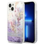 Carcasa Guess Flower Liquid Glitter compatibila cu iPhone 14 Plus / 15 Plus, Violet 4 - lerato.ro