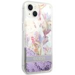Carcasa Guess Flower Liquid Glitter compatibila cu iPhone 14 Plus / 15 Plus, Violet 5 - lerato.ro