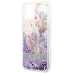 Carcasa Guess Flower Liquid Glitter compatibila cu iPhone 14 Plus / 15 Plus, Violet 7 - lerato.ro
