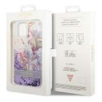 Carcasa Guess Flower Liquid Glitter compatibila cu iPhone 14 Plus / 15 Plus, Violet 9 - lerato.ro