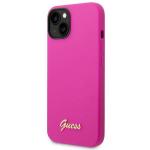 Carcasa Guess Silicone Vintage Gold Logo compatibila cu iPhone 14 Plus / 15 Plus, Fucsia 3 - lerato.ro