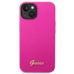 Carcasa Guess Silicone Vintage Gold Logo compatibila cu iPhone 14 Plus / 15 Plus, Fucsia 2 - lerato.ro