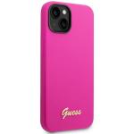 Carcasa Guess Silicone Vintage Gold Logo compatibila cu iPhone 14 Plus / 15 Plus, Fucsia 5 - lerato.ro