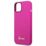 Carcasa Guess Silicone Vintage Gold Logo compatibila cu iPhone 14 Plus / 15 Plus, Fucsia 7 - lerato.ro