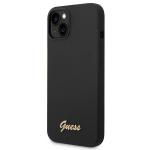 Carcasa Guess Silicone Vintage Gold Logo compatibila cu iPhone 14 Plus / 15 Plus, Negru 3 - lerato.ro