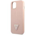 Carcasa Guess Saffiano Triangle Logo compatibila cu iPhone 14 Plus / 15 Plus, Roz 7 - lerato.ro