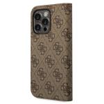 Husa flip cover Guess 4G Vintage Gold Logo compatibila cu iPhone 14 Pro, Maro 3 - lerato.ro