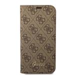Husa flip cover Guess 4G Vintage Gold Logo compatibila cu iPhone 14 Pro, Maro 2 - lerato.ro
