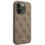Husa Guess 4G Metal Gold Logo compatibila cu iPhone 14 Pro, Maro 5 - lerato.ro