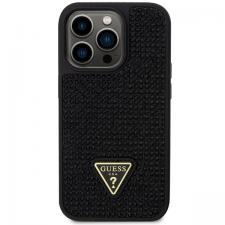 Husa Guess Rhinestone Triangle compatibila cu iPhone 14 Pro, Negru
