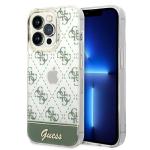 Husa Guess 4G Pattern Script compatibila cu iPhone 14 Pro, Khaki 4 - lerato.ro