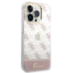 Husa Guess 4G Pattern Script compatibila cu iPhone 14 Pro, Roz 5 - lerato.ro
