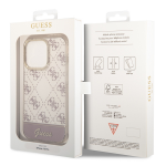 Husa Guess 4G Pattern Script compatibila cu iPhone 14 Pro, Roz 9 - lerato.ro
