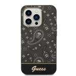 Husa Guess Bandana Paisley compatibila cu iPhone 14 Pro, Negru 2 - lerato.ro