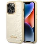 Husa Guess Croco Collection compatibila cu iPhone 14 Pro, Gold 4 - lerato.ro