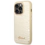Husa Guess Croco Collection compatibila cu iPhone 14 Pro, Gold 3 - lerato.ro