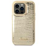 Husa Guess Croco Collection compatibila cu iPhone 14 Pro, Gold 2 - lerato.ro