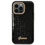 Husa Guess Croco Collection compatibila cu iPhone 14 Pro, Negru 2 - lerato.ro