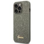 Husa Guess Glitter Script compatibila cu iPhone 14 Pro, Verde 3 - lerato.ro