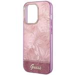 Husa Guess Jungle Collection compatibila cu iPhone 14 Pro, Roz 7 - lerato.ro