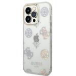 Husa Guess Peony Glitter compatibila cu iPhone 14 Pro, Transparent 3 - lerato.ro