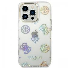 Husa Guess Peony Glitter compatibila cu iPhone 14 Pro, Transparent