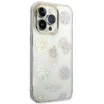 Husa Guess Peony Glitter compatibila cu iPhone 14 Pro, Transparent 5 - lerato.ro