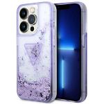 Husa Guess Liquid Glitter Palm Collection compatibila cu iPhone 14 Pro, Violet 4 - lerato.ro