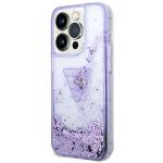 Husa Guess Liquid Glitter Palm Collection compatibila cu iPhone 14 Pro, Violet 3 - lerato.ro