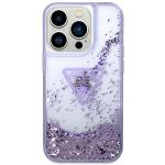 Husa Guess Liquid Glitter Palm Collection compatibila cu iPhone 14 Pro, Violet 2 - lerato.ro