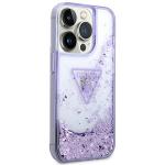 Husa Guess Liquid Glitter Palm Collection compatibila cu iPhone 14 Pro, Violet 5 - lerato.ro