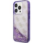 Husa Guess Liquid Glitter Translucent 4G compatibila cu iPhone 14 Pro, Violet 3 - lerato.ro