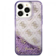 Husa Guess Liquid Glitter Translucent 4G compatibila cu iPhone 14 Pro, Violet